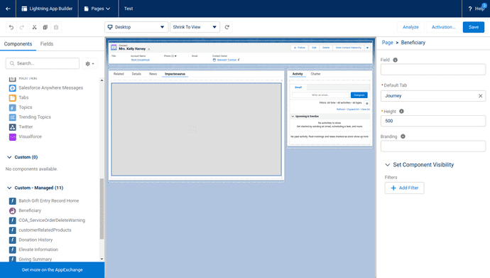 Impactasaurus lightning component configuration